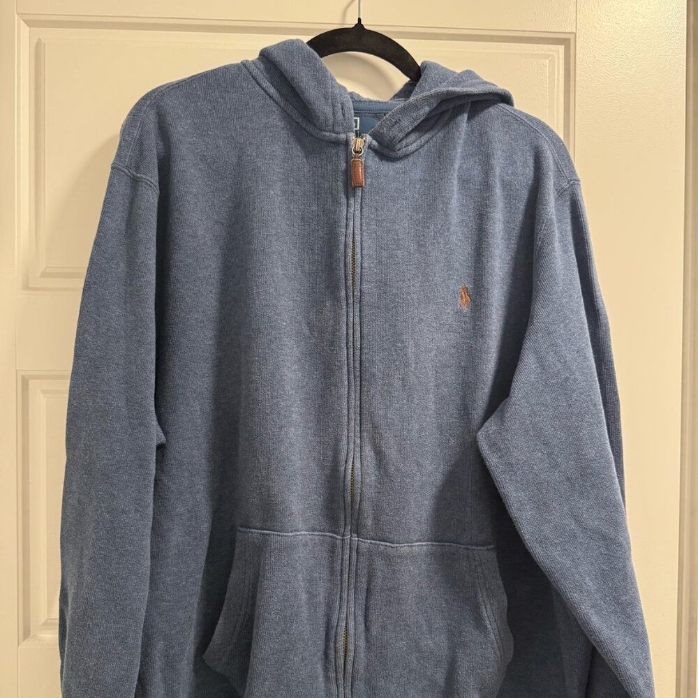 Polo Ralph Lauren Men’s Sweater with Zipper — Blue | Size XXL